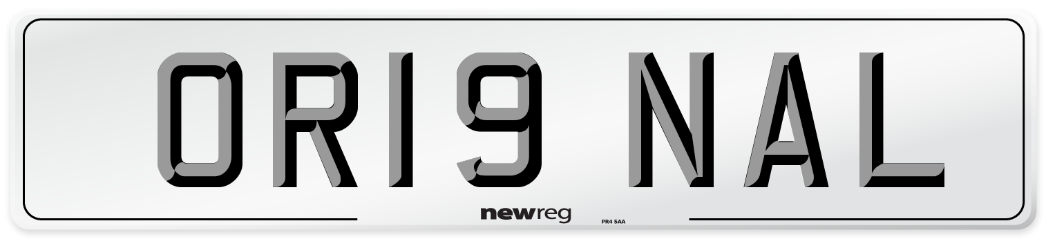OR19 NAL Number Plate from New Reg